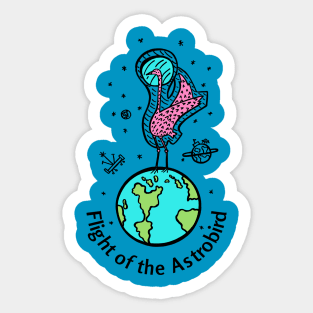 Flight of the Astrobird- Funny Space Bird Design Sticker